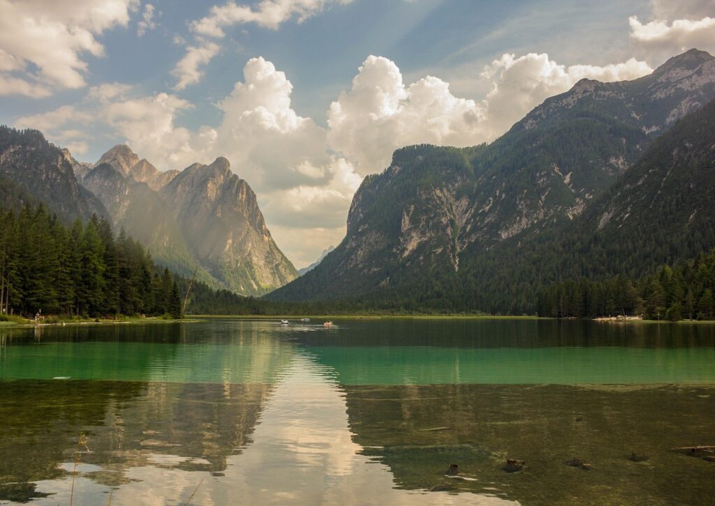 lake, mountains, water, reflection, landscape, water reflection, scenic, outdoors, valley, nature, fjord, panorama, sky, clouds, valley, valley, valley, valley, valley, fjord, fjord
